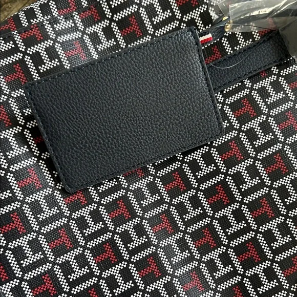 Tommy Hilfiger Women's Geometric Black and Red Shoulder Bag - Picture 5 of 15